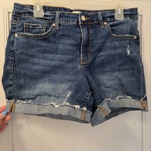 Women's Mid-Rise Distressed Denim Shorts